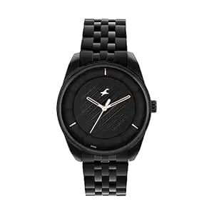 Fastrack Crush Quartz Analog Black Dial Black Stainless Steel Strap Watch for Guys - 3300NM01