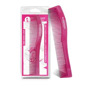 Majestique Long handle Hair Comb Pocket Size Unbreakable Plastic Hairdressing Styling Combs for Salon or Hotel Hair Care (Color May Vary)