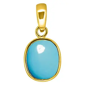 AKSHITA GEMS 7.25 Ratti 6.25 Carat Turquoise Firoza Stone Silver Plated Adjustable Ring for Women
