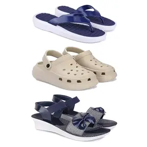 Women's Comfortable Sandal,Casual Lightweight Sandal for Everyday Wear | BT-(3-COMBO)-1859-OO1-1972-6-EURO-37