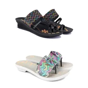 Women's Comfortable Sandal,Casual Lightweight Sandal for Everyday Wear | Grey Color | Size: 8 (2-COMBO)-1952-1966-8