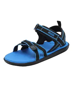 Puma Men's Pebble MU Black-Mykonos Blue Sandal-6 Kids UK (37300613)
