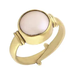 Moti(Pearl) Ring - Moti from South Indian Ocean - 7.25 Ratti Natural Certified - Adjustable Panchdhatu Ring -Pearl(Moti) Rashi Ratan Gemstone Ring - Unisex Pearl001-1-ring-69