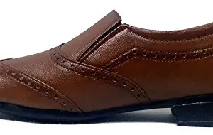 M2C Mens Brown Brogue Shoes Slip On