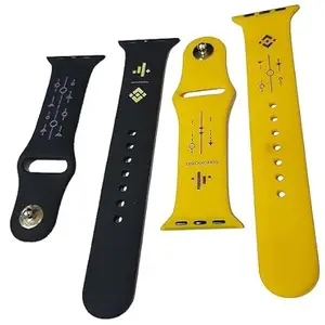 unique custom goods Watch Strap Silicon Compatible with Apple Watches (38,40 & 41mm) Pack of 2 - Color Yellow and Black box packed