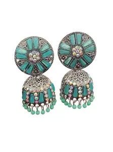 Fancy Stylish Oxidised Jhumka Earrings Brass Jhumki Earring For Girls And Women Traditional Jhumka/Jhumki Earrings Long Party Earrings (Blue)