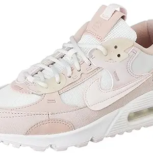 Nike Women's Running Shoes W Air Max 90 Futura-Summit White/Light Soft Pink-Barely Rose-Dm9922-104-2.5Uk