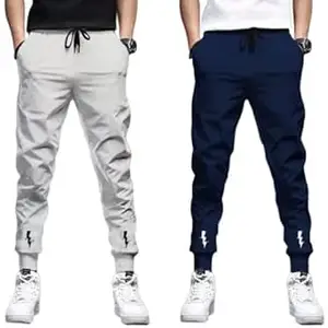 RIKSAW Men's Track Pant | Sweatpants for Men | Trouser, Pajamas (Sports | Gym | Yoga) - Regular Fit with Two Side Zipper Pockets