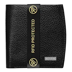 SCHARF Black Leather Men's RFID Wallet (MWA96B)