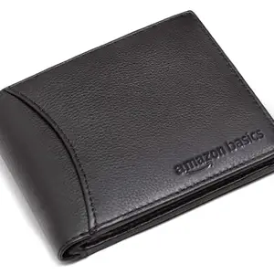 amazon basics Leather Wallet | 6 Card Slots | for Men (Black)