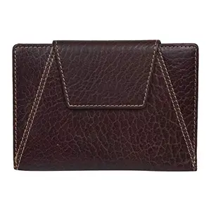 Leatherman Fashion LMN Girls Dark Brown Genuine Leather Wallet (6 Card Slots)