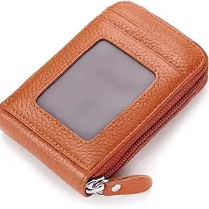 Stealodeal Orange RFID Blocking Leather ATM/Credit/Debit 9 Cards Slots & 2 Cash Slots & 1 ID Slots Men/Women Card Holder Smart Wallet