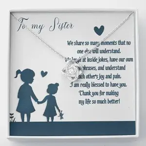 FABUNORA Best Surprise Gift To Sister from Sister - 925 Sterling Silver Pendant With Certificate of Authenticity and 925 Stamp
