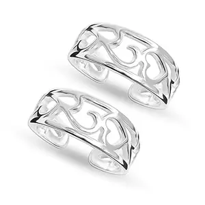 Amazon Brand - Anarva Women's Love Heart Toe-Ring in 925 Sterling Silver BIS Hallmarked