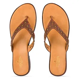 Liberty Women GF-84 BROWN Comfort Thong Slipper-5