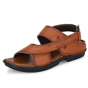 Centrino Tan Stiching Sandal For Mens 19241-3