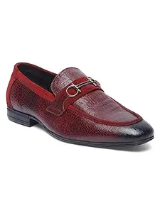 TEAKWOOD LEATHERS Handcrafted /Uniform_ Dress_Shoes for Office for_ Men_Size 43 Cherry