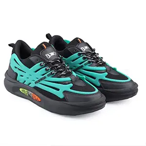 BXXY Men's Synthetic Material and Trendy Green Casual Sports, Running Laceup Shoes.- 9 UK