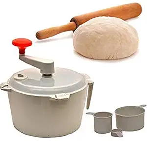 Cathect Dough Maker Machine Non Electric with 3 Measuring Cup(Atta Maker) (two color available Red/White)