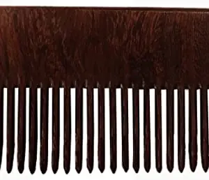 Rufiys Pure Neem Wooden Comb for Women & Men | Neem Wood Comb for Hair Growth | Dandruff Comb | Wide Tooth Round - 10 Cm