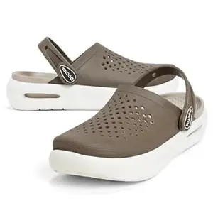 DOCTOR FEEL SOFT Men Platform Clogs with Adjustable Back Strap | Lightweight EVA Cushioned Sole | Breathable Anti-Slip Everyday Wear Footwear for Indoor & Outdoor Use