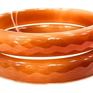 Prem Bangles original Crystal cut Glass Bangles for women (Brown, 2.8)