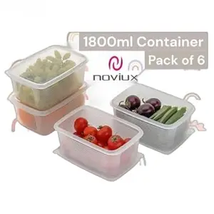 Fridge Storage Containers (Pack of 6), Fridge Organizer Storage box & Secure-Sealing Lids, Fridge Storage Boxes Keep Fruits, |design - 3359 Refrigerator Organizers