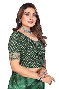 SANMATI CREATION Sanmati Stylish Lycra Roundneck Stretchable Blouse for Women | Short Sleeve Non-Padded Pullover | Lycra Saree Top | Round Neck