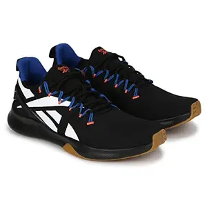 Reebok Men Epsilon Running Shoes Black-White-SEMI Orange Flare-Vector BLU 9