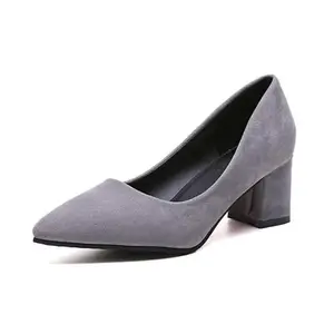 UUNDA Fashion Stylish Comfortable Sole Platform Block Heel Sandals for Women's and Girl's (grey, 3)