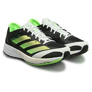 Adidas Women Textile Adizero Adios 7 W Running Shoes CBLACK/BEAMYE/SGREEN UK-6