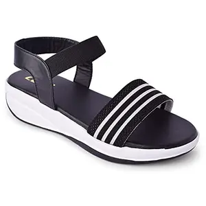 Saphire Stylish P-3 fashion sandals for women and girls (black, numeric_7)