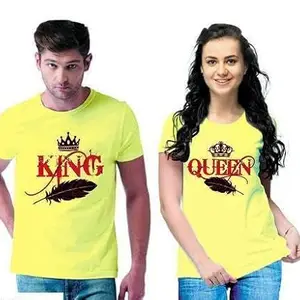Comfortable Stylish & Perfect for Everyday Wear|style - 758 Trendy Fashionable Couple Tshirts and for the size of - MEN - XL/WOMEN - M