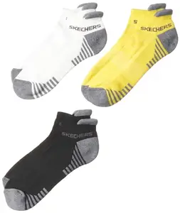 Skechers Polyester Men Short Socks S20062Id-Bkyl L, Black