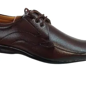 Synthetic Leather Formal Lace Up Office Shoes and Wedding Shoes for Men's and Boy's (Numeric_7) Coffee