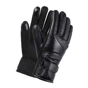 BUGUUYO 1 Pair Heating Gloves Heated Motorcycle Gloves Electric Heated Gloves Motorcycle Riding Gloves Warming Gloves Windproof Gloves USB Heating Riding Gloves Power Bank Leather Outdoor