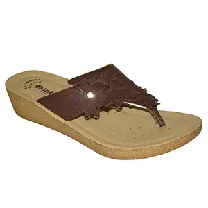 PP07_WOMEN_BROWN_37 inblu Low Heel Ladies Sandal Chappal for Formal and Casual use chapal for Women Ladies Sandal Footwear for Girls Stylish Ladies Slipper - Size 5 to 9 inch - PU Sole chapal (37, Brown)