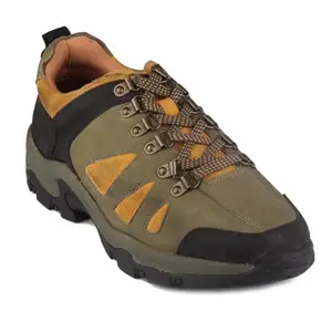 Red Chief Olive and Black Leather Casual Shoes for Men