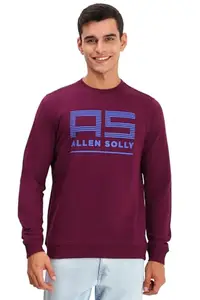 Allen Solly Men Purple Crew Neck Full Sleeves Casual Sweatshirt