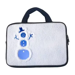 TheSkinMantra Chain Laptop Sleeve Bag Compatible with Laptop/Macbooks/Chrombook/Notebook/Zbook (15.6 Inch [Handle], Snow Man)