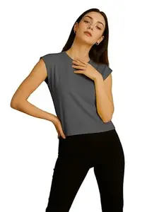 FBAR Women’s Sleeveless Top | Solid Round Neck Regular Fit Top for Women & Girls | Soft Cotton Blend Casual Top