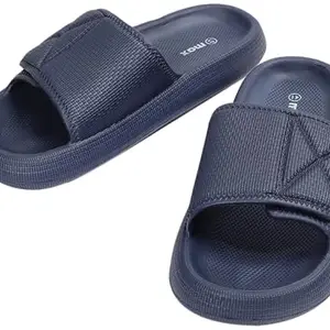 Max Men Textured Open-Toe Sliders,Navy,43