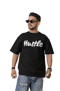 Men’s Cotton Blend Oversized T-Shirt | Round Neck | Half Sleeve | Plain-Regular Fit