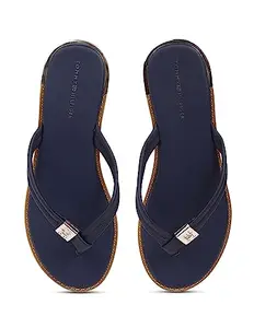 Tommy Hilfiger Women Elevated Thong Sandals Space Blue 6 Kids UK (S23HWFW059)