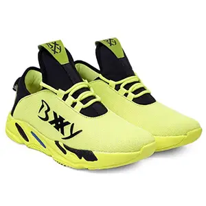 YUVRATO BAXI Men's Fashionable Mesh Material Running Lime Sports Shoe