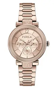 FURLA Block Analog Rose Gold Dial Women's Watch-WW00011006L3