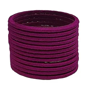 HABSA HABSA Silk Thread Bangles Plain Thin Fancy Regular Wear Chuda Bangle Set for Womens (Purple) (Pack of 12) (Size-2/4)