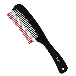 Vega Detangling Hair Comb 2 Row Teeth ( India's No.1* Hair Comb Brand) For Men and Women (1265)