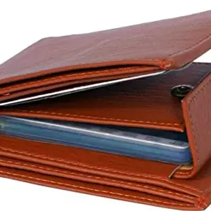 DRYZTOR Artificial PU Leather Men's Wallet Card Slots 2 Currency Compartments Debit Holder Money Purse Gift Hamper Handcrafted Multiple Credit Debit