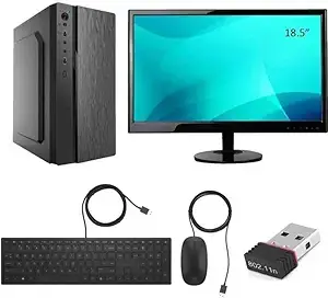 Desktop Computer Set with i5 4th Gen 8GB Ram, 256GB NVME SSD,500GB 18.5-inch Monitor, USB Keyboard, Mouse, WiFi Adapter,